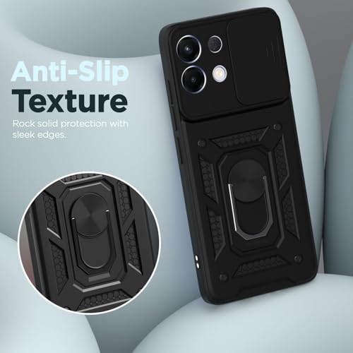 Image of Luxe Back Cover for Oppo K13 Turbo 5G / Oppo K13 Turbo Pro 5G | D10 Tough Armor Case | Sliding Camera Shield | 360 Protection | Kickstand Ring Holder | Military-Grade Bumper Case