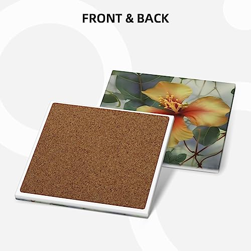 Dessous de verre eucalyptus en céramique absorbante et liège antidérapant - 3