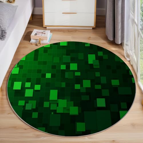 Alfombras redondas para salón y dormitorio tapete verde de 160cm 3