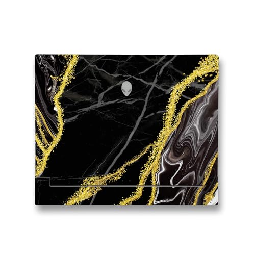 Image of MightySkins Skin Compatible With Alienware X14 R2 (2023) Full Wrap Kit - Black Marble Glitter | Protective, Durable, and Unique Vinyl Decal wrap cover | Easy To Apply & Change Styles | Made in the USA