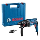 Bosch Professional Bohrhammer GBH 2-21 (mit SDS plus, inkl. Schnellspannbohrfutter mit SDS plus-Adapter, Zusatzhandgriff, Maschinentuch, Tiefenanschlag, Handwerkoffer)
