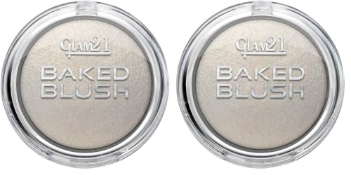 Image of Glam21 Baked Blusher | Highly Pigmented, Long Lasting | Illuminating Glow Finish | Smooth & Blendable Texture |Stays up to 8 hours | For All Skin Types | 6gm | Shade-03 (Pack of 2)