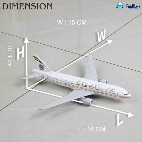 Image of FunBlast Diecast Aeroplane Scale Model - Airplane Miniature Model Only for Display, Size -14 Cm (B777-Etihad)