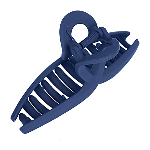 Navy Blue Medium Hair Claw Clips - Non-Slip Acetate Sheet Hair Clips for Girls & Women - Multi-Purpose Makeup, Cooking & Face Washing - Image 3