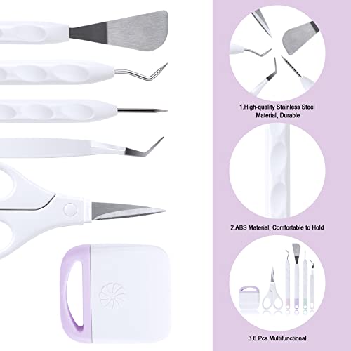 OSDUE 6 PCS Vinyl Weeding Tools, Craft Weeding Tools Set, Stainless Steel Plotter Accessories for Cricut/Silhouette/Siser/Oracal 631 651 751 Vinyl - Image 4