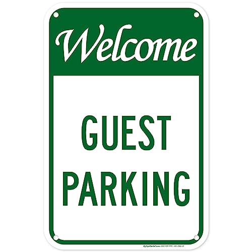 Guest Parking Sign, 12x18 Inches, 55 mil thick HDPE (high density polyethylene), Made in USA by My Sign Center