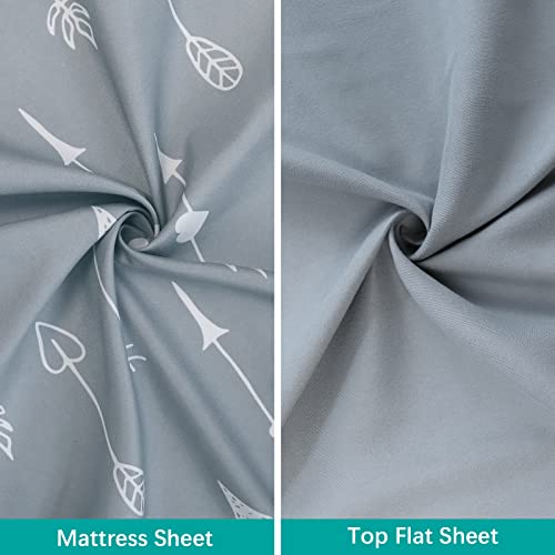 Image of Biloban 3-Piece Toddler Sheet Set Microfiber, Toddler Bedding Set Includes Crib Mattress Sheet, Flat Sheet and Envelope Pillowcase, Silky Soft, Breathable and Lightweight, Arrow