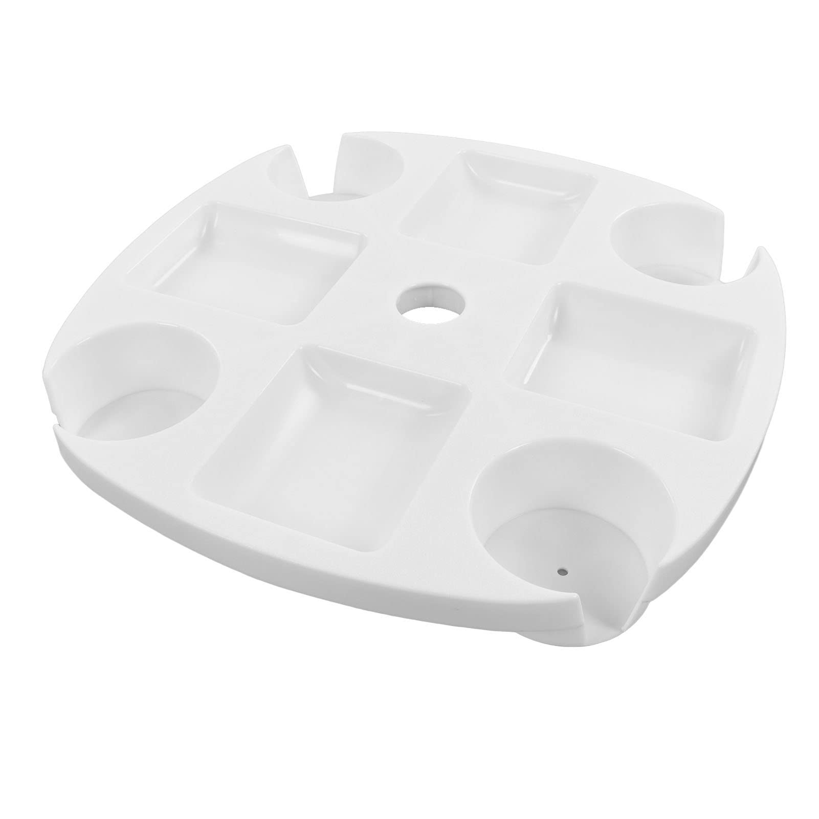 Bandeja de Mesa para sombrilla de Playa, 4 portavasos, Mesa de plástico para sombrilla de Playa, Soportes para sombrilla de Playa, Mesa para Poste de sombrilla, Bandeja para