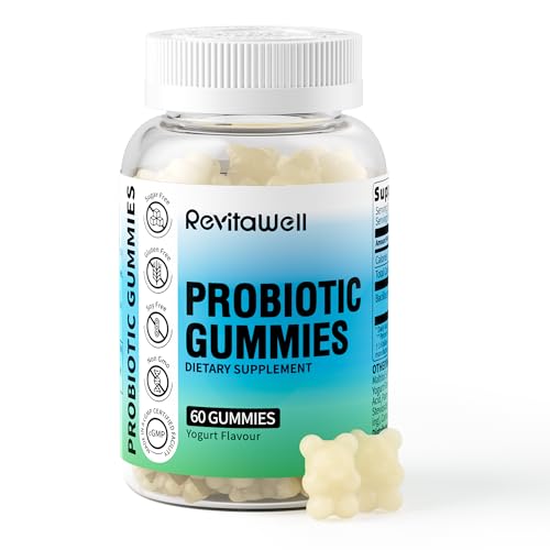 RevitaWell Probiotic Gummies for Digestive Health, 3.6 Billion CFU, Sugar Free, 60 Count
