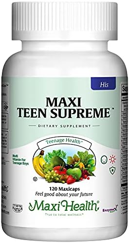 Maxi Health Teen Supreme HIS Vitamins for Teen Boys (120) - Teen Multivitamin for Young Men Ages 12 17 - Daily Teen Vitamins for Height Growth, Nutrition, Energy, Antioxidants & Teen Boy Needs