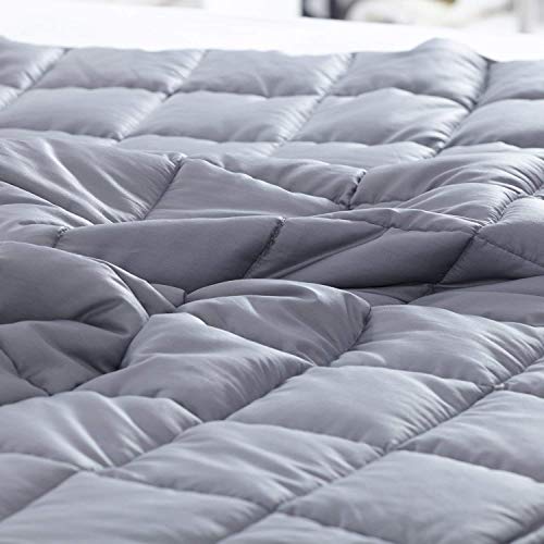 Image of Waowoo Weighted Blanket Adult, 20lbs 60 inchx80 inch Blanket for Deeper Sleep,Material with Glass Beads(Dark Grey)