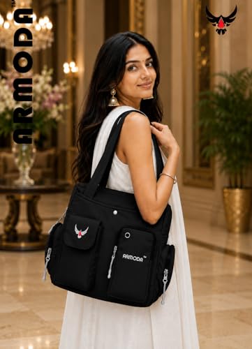 Image of ARMODA Double Pockets Glamour: Stylish Shoulder Bag for Ladies