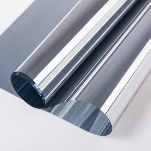 RockRose Window Film One Way Window Tint Day Time Privacy Heat Control Anti UV Static Cling Non-Adhesive Window Tint Film for Home and Office 