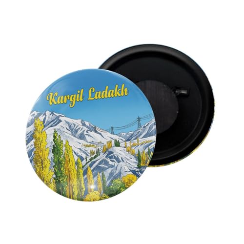 Image of dhcrafts Fridge Magnet Multicolor Kargil Ladakh Glossy Finish Design Pack of 1 (58mm)