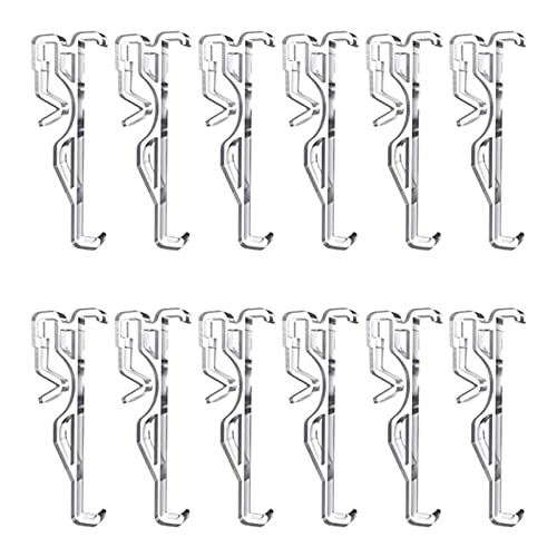 Paquete de 12 clips de cenefa de plástico transparente de 2.5 pulgadas, soporte oculto para cenefa horizontal de persiana de madera