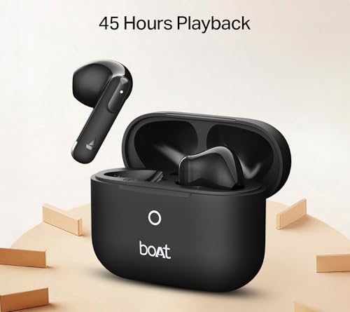 Image of Boat Airdopes Ace Gen 2 TWS Earbuds with 45H Battery, 4Mics ENx Tech, ASAP Charge, 13mm Drivers, 50 ms Low Latency, IPX5, Bluetooth Earbuds, TWS Ear Buds Wireless Earphones with mic (Shadow Black)