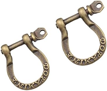 YES Time 2 Pcs Screw Pin Shackle Horseshoe Shape D Ring Key Ring DIY Leather Craft Accessories