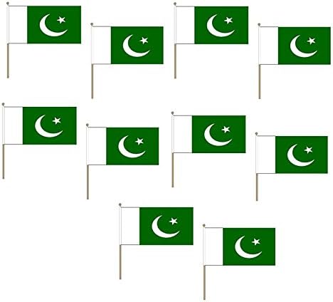 Pack Of 10 X Flag Of Pakistan Hand Held Flags
