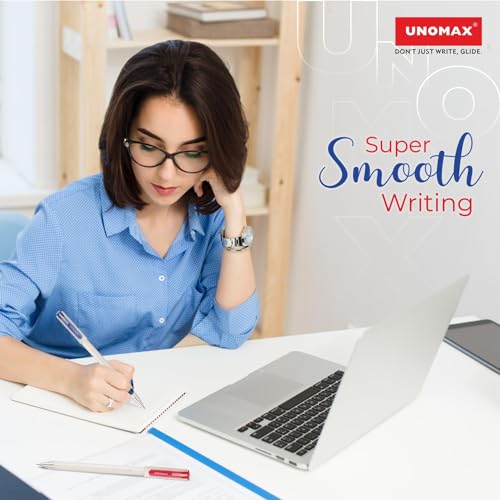 Image of UNOMAX Geltron Pearl 20 (10 Blue & 10 Red) | Professional Ergonomic Design for Daily Use, Exam-Friendly | Fast-Flowing Ink, Writing Precision, Budget-Friendly,