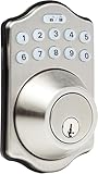 Traditional Electronic Keypad Deadbolt Door Lock, Keyed Entry Option, Traditional, Satin Nickel