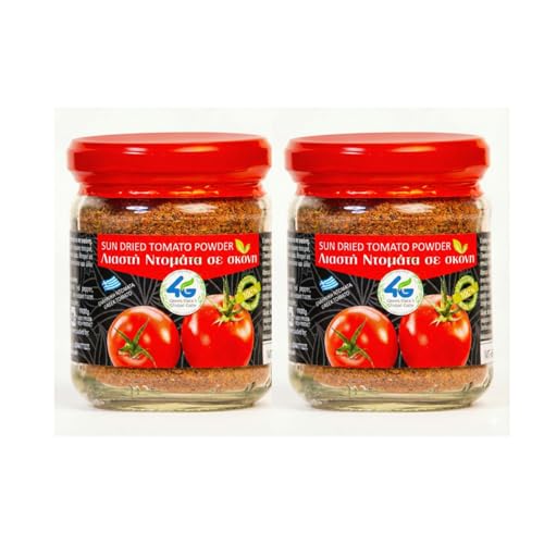 4G – Tomate Griego Secado al Sol en Polvo – Pack de 2 x 120 g (Total 240 g) – Ideal para Salsas, Sopas y Aderezos