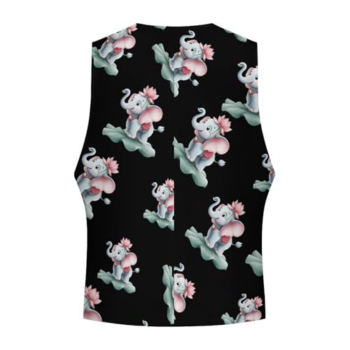 Elephant Men's Suit Vest Slim Fit Business Dress Party Pattern Waistcoat Vest Top4