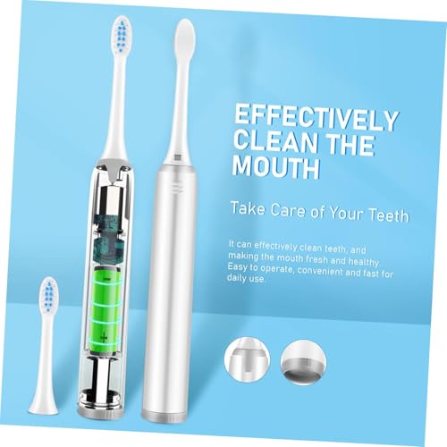 DECORNIJIA 1 Stück Elektrische Zahnbürste mit Aufsteckbürsten Praktische Wasserdichte Vibrationstechnologie für Gründliche Zahnreinigung und Frischen Einfach zu Bedienen für Erwachsene – Bild 4