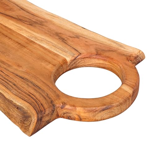 Tabla de cortar rectangular de madera de acacia 17x10 pulg miniatura 5