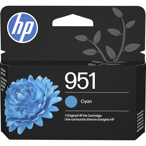 HP 951 Cyan Ink Cartridge | Works with OfficeJet 8600, Pro 251dw, 276dw, 8100, 8610, 8620, 8630 | Eligible for Instant Ink | CN050AN