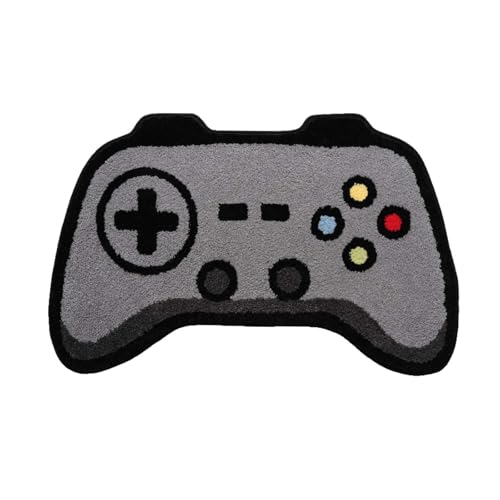 Tapis de jeu mignon avec manette de jeu de dessin animé, tapis de sol, antidérapant, extra doux, absorbant, lavable en machine, tapis de salle de jeux, tapis...