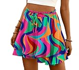Lepunuo Womens Summer Shorts High Waist Mini Skirts Golf Tennis Shorts Running Skorts Boho Ruffle Tiered Skorts