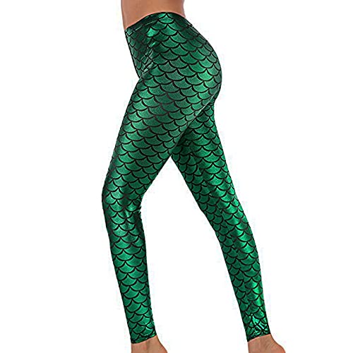 Alaroo Shiny Fish Scale Mermaid Leggings for Women...