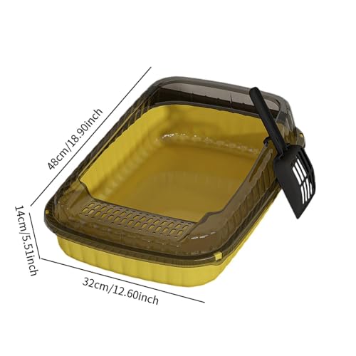 Caja de arena abierta para gatos Baoblaze amarillo miniatura 3