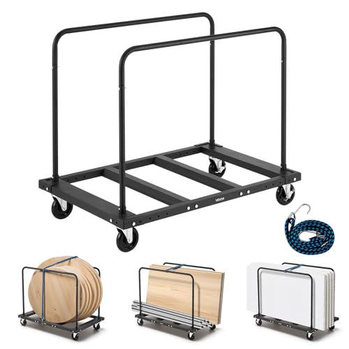 VEVOR Folding Table Cart, 1800 LBS Heavy Duty Table Trolley with 5