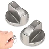 Qinsky Gasherd-Knauf,2er Pack Drehknopf Herd Gasherd Knöpfe Metall Gasherdknopf Gas Herd Steuer Knöpfe Metallofenknöpfe für Küchenherd Gasherdofen Kochfeld Zinklegierung 8mm*4cm