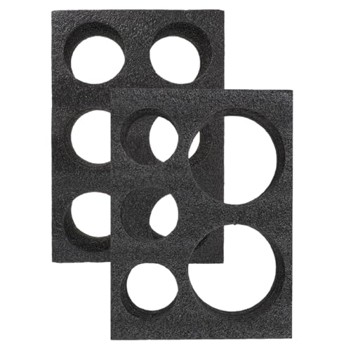 DOITOOL Bandejas Portavasos Negras de Espuma Perlada 2 Piezas Soporte de 5 y 6 Orificios para Bebidas Portavasos Reutilizables para Café y Té para Uso Comercial y Exterior Reutilizable