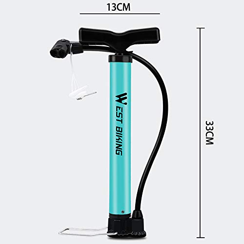 Bomba de Ciclismo, Romacci Bomba de ciclismo turquesa de aço 120 PSI Inflator de ar para estrada MTB