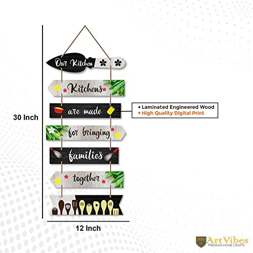 Image of Artvibes Kitchens Are Made For Printed MDF Wooden Wall Art For Cafe | Kitchen | Restaurants | Quotes Decor Item | Kitchen Quotes Wall Hanging | Wall Illustrations | Artwork | Gift Items (WH 7006N)