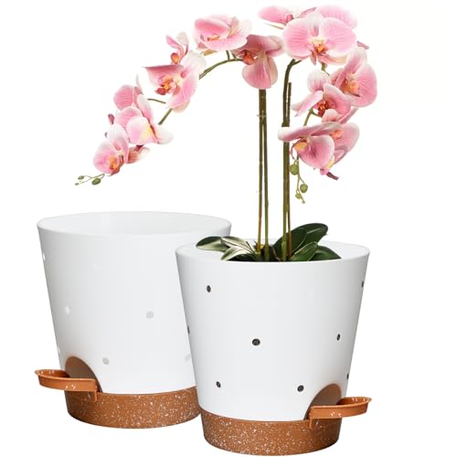 Vanslogreen Orchid Pots with Holes, 6 Inch Self Watering Orchid