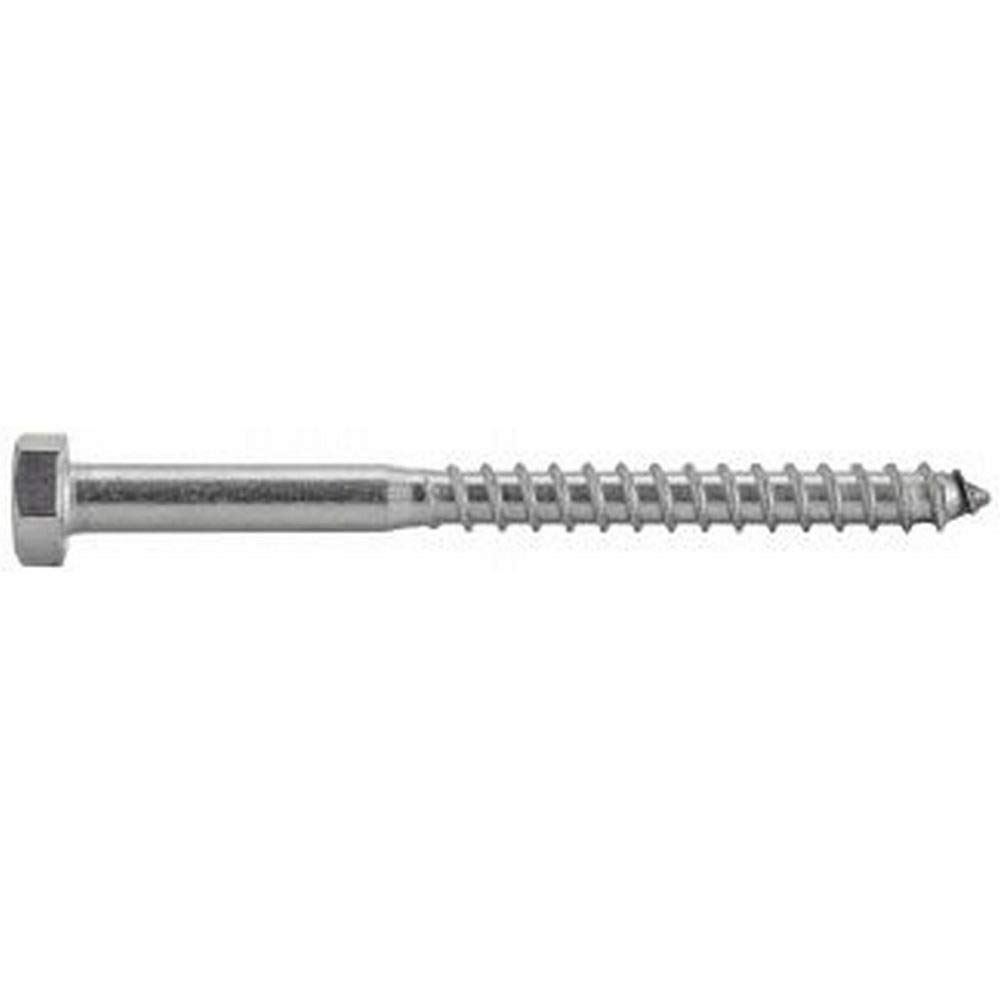 50 tornillos de cabeza hexagonal para madera, acero inoxidable A2, 8 x 160, DIN 571