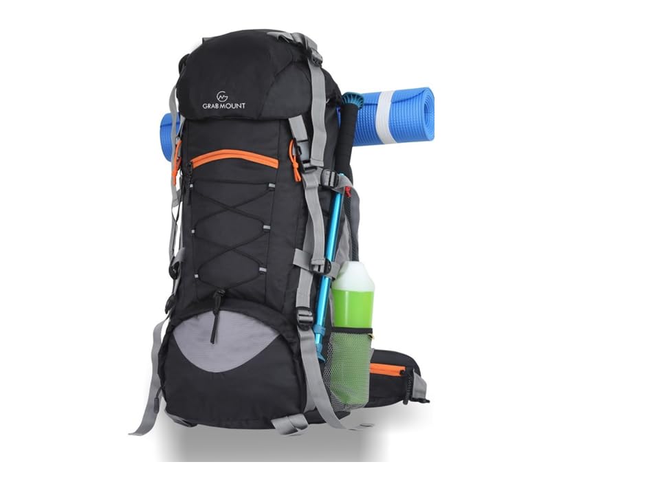 Travel Backpack for Hiking Trekking Bag Adventure Camping Rucksack Rain Cover/laptop, Shoe Compartment (Black)-image-49