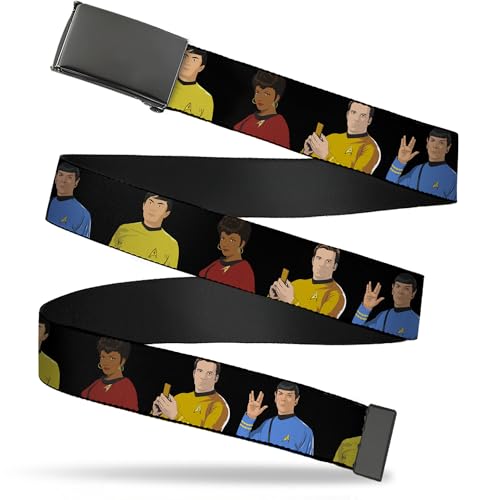 Buckle-Down Star Trek Flip Web Belt Star Trek Original Series Four Crew Member Group Black