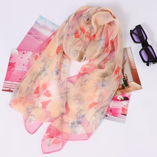 3 Pack Scarves for Women Lightweight, Breathable Floral Print Pattern Scarf Large Neck Scarves for Women Formal Evening Dresses Shawl Summer Wraps3