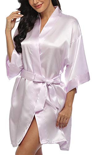 Image of Giova Women Bridal Robe for Bride and Bridesmaid Getting Ready Wedding Party Bathrobe