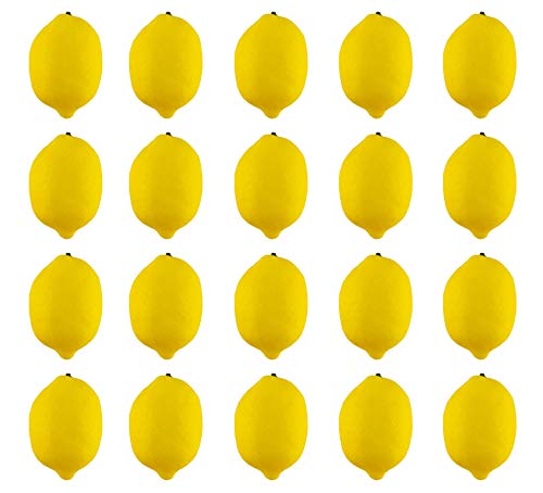 JEDFORE Künstliche Zitronen, lebensecht, kleine Zitronen, künstliche Früchte für Zuhause, Küche, Hochzeit, Party, Dekoration, Fotografie, 20-teiliges Set (gelb) Cover