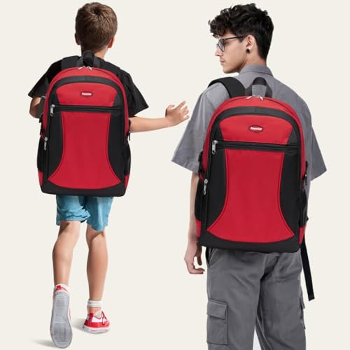 Kids Backpack for Big Boys Bookbag Middle Junior High College Student Back to School Teen Teenage Youth Schoolbag Ages 8-12 10-12 12-14 Years Old Mochilas Escolares Para Adolescentes Large 18 Inch Red 7