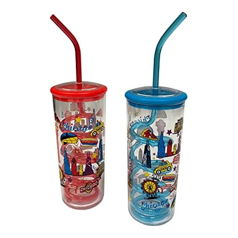 Chicago Kids Twisty Straw Souvenir Cups - Set of 2 Cover