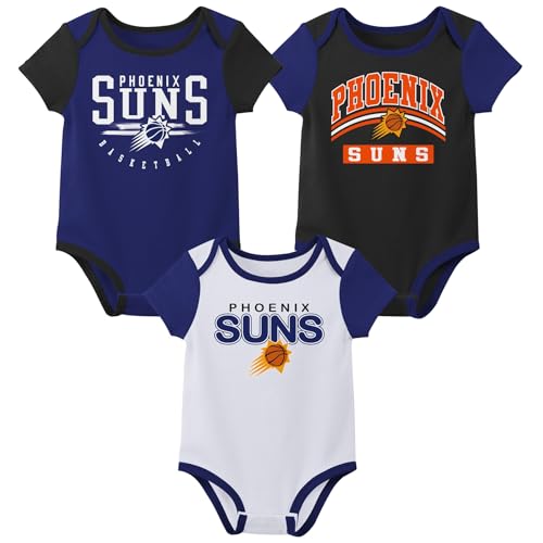Image of Outerstuff NBA Teams Newborn Baby and Infant Short Sleeve Bodysuit Variety 3-Pack (0-18m)