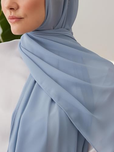 Modest Deluxe Chiffon Hijab | Premium Lightweight, Flowy, Textured and Non-Slip Chiffon Wrap Head Scarf for Women3