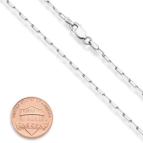 Miabella Italian Solid 925 Sterling Silver, 18Kt Gold Plated 2mm Paperclip Link Chain Necklace for Women, Made in Italy2